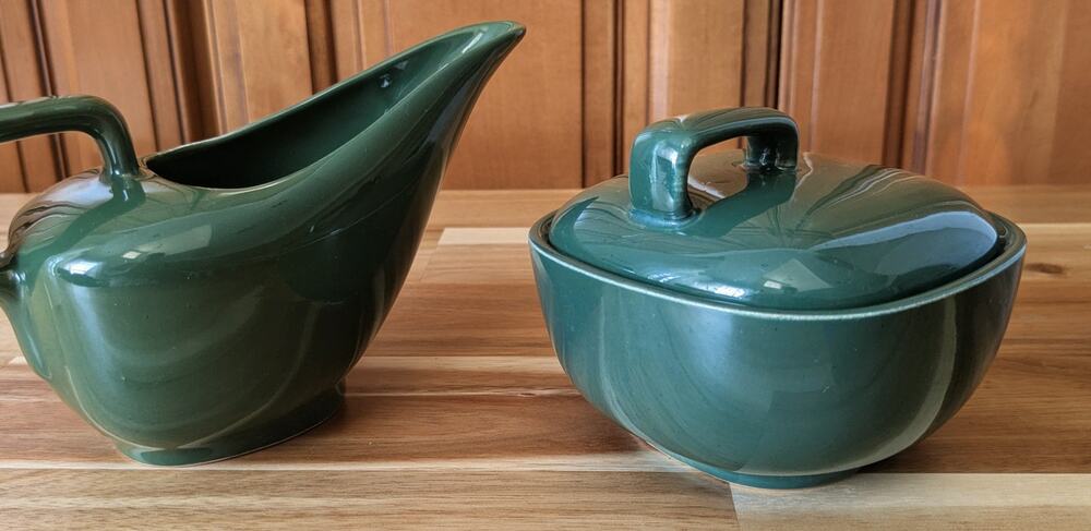 Vintage Salem China Harmony House "Main Street" Creamer & Lidded Sugar Bowl